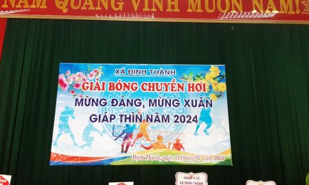 Xã Định Thành tổ chức Giải Bóng chuyền hơi Mừng Đảng, mừng Xuân Giáp Thìn
